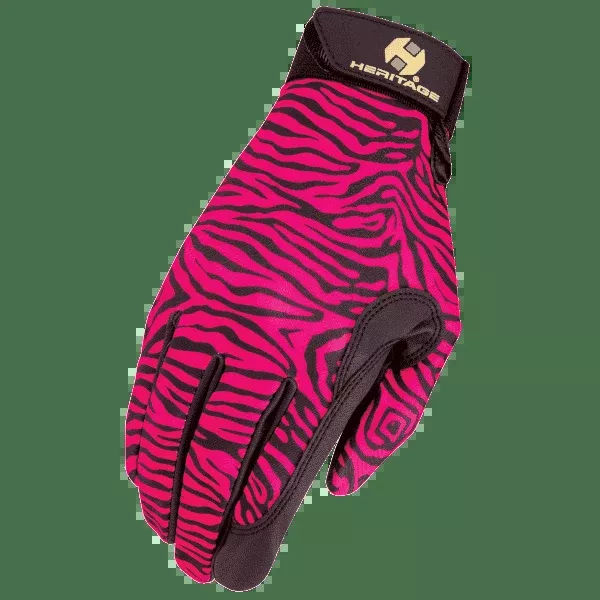 Heritage Performance Horse Riding Gloves Wild Zebra