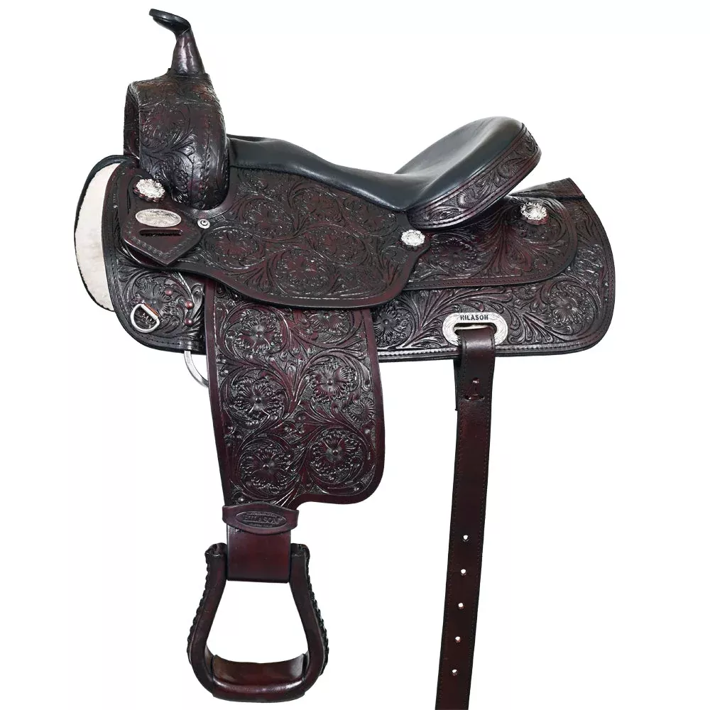 Hilason Western Draft Horse Trail Pleasure American Leather Saddle