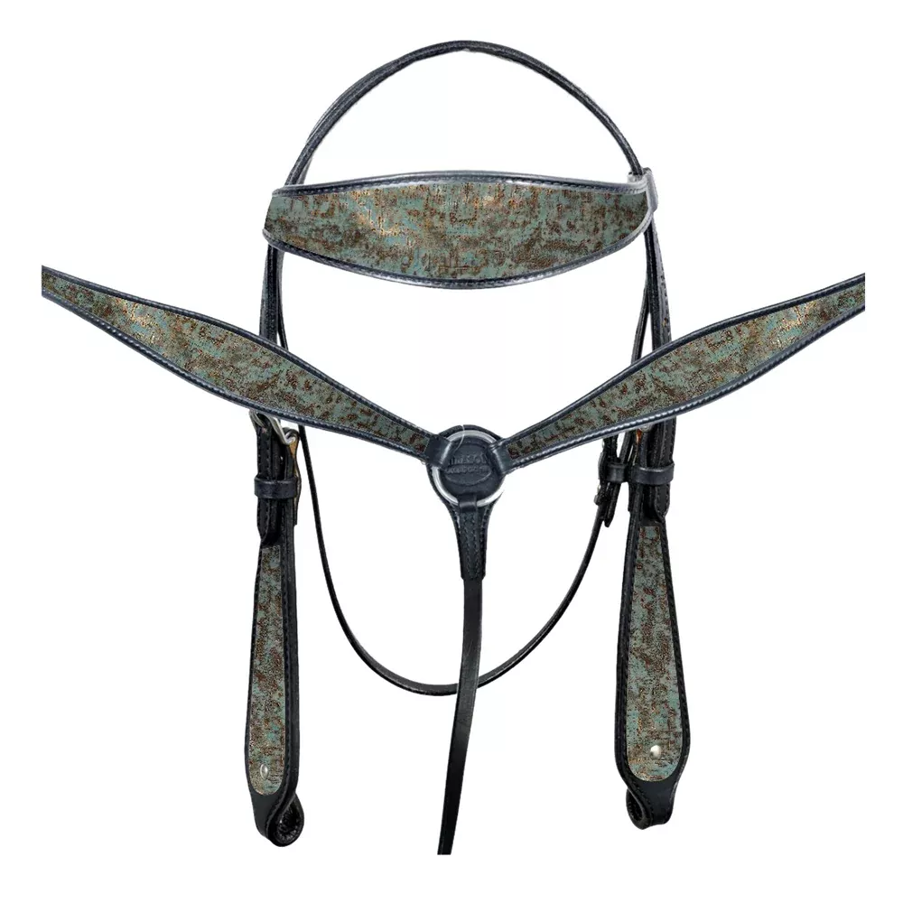 HILASON Western Horse Leather Headstall & Breast Collar Tack Set | for Horses