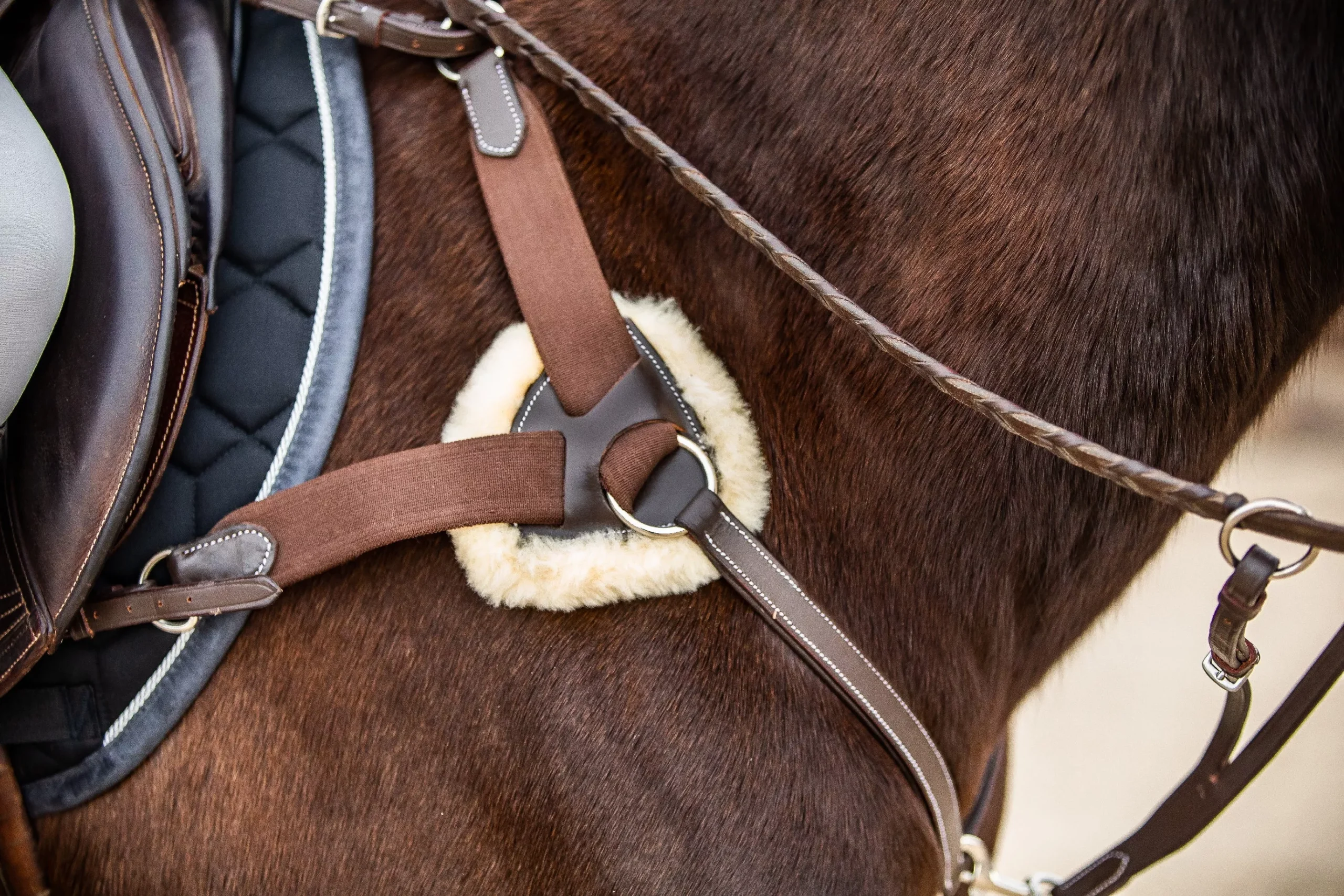 HKM Breastplate /Martingale with Lambswool-Cob