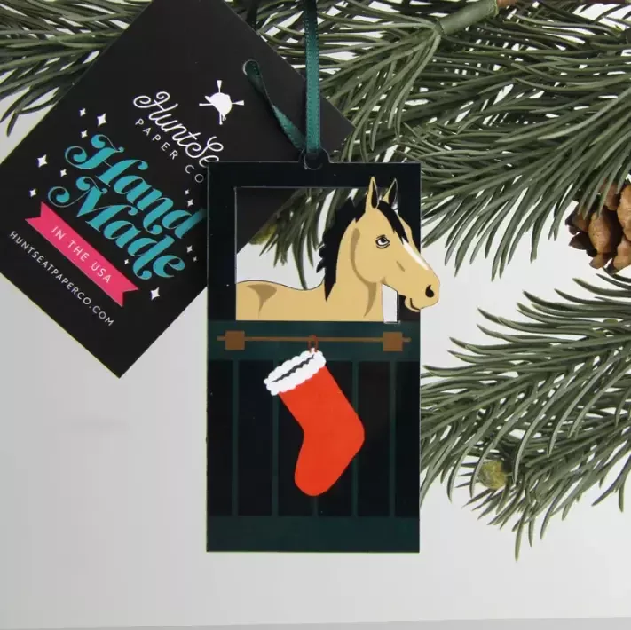 Horse Barn DoorTree Ornament - Various Coat Colors
