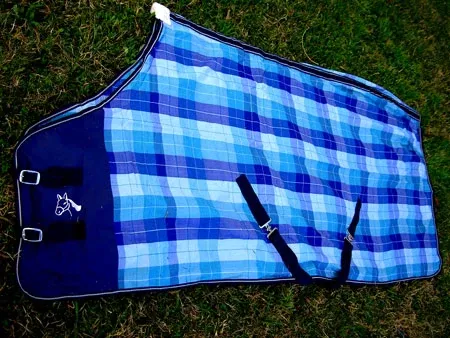Horse Cotton Sheet Blanket Rug Summer Spring Blue 5304