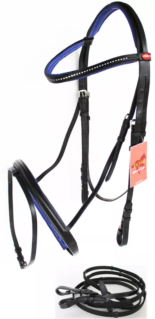 Horse English Padded LeatherJumping Adjustable Bridle Full 803460F