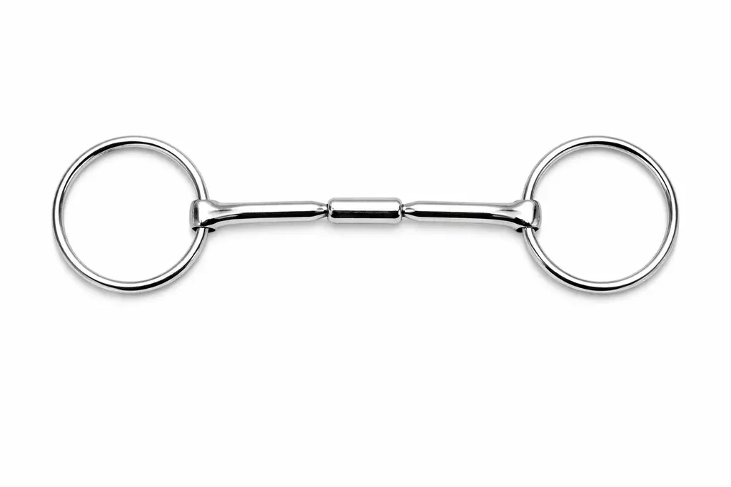 Horse SS Straight Roller Mouth Snaffle D-Ring Training HORSE BIT TACK 35560v