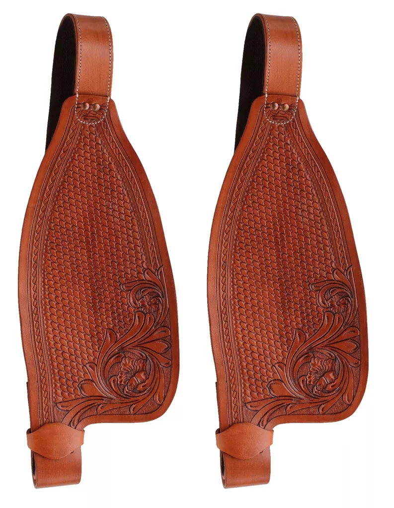 Horse Western Leather Replacement Saddle Fenders Pair 52FenderV