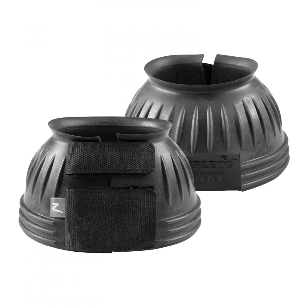 Horze Double Closure No Turn Rubber Bell Boots - Black