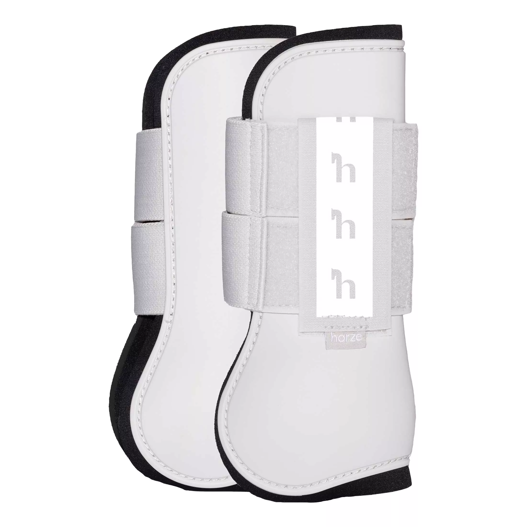Horze Hi Viz Tendon Open Front Boots - Reflective Print
