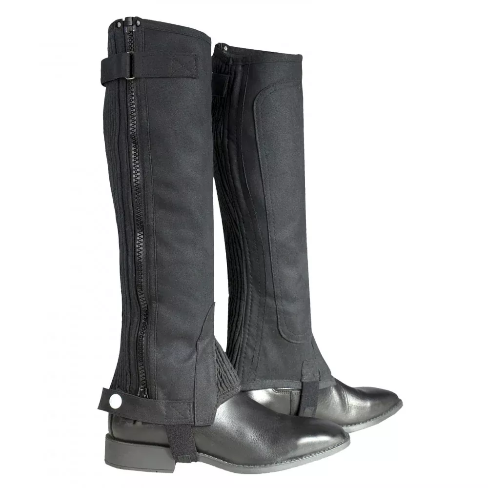 Horze Kids Ribbed Amara Half Chaps - Black