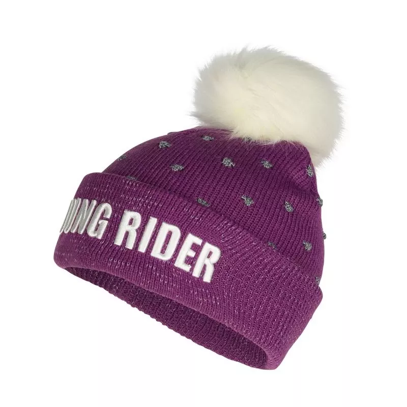 Horze Kids’ Terry Reflective Knitted Hat – Arty Purple