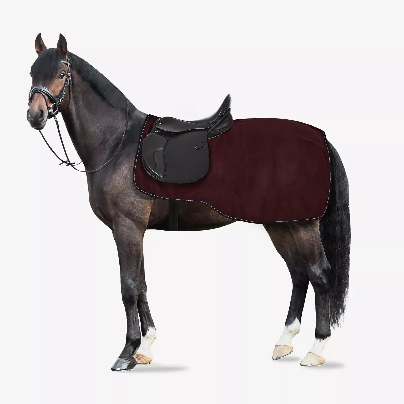 Horze Kiel Riding Blanket with Fleece - Dark Red