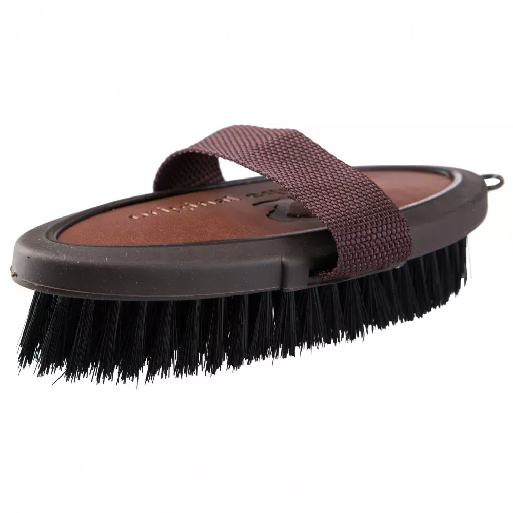 Horze Maddox PU Leather Body Brush - Dark Brown