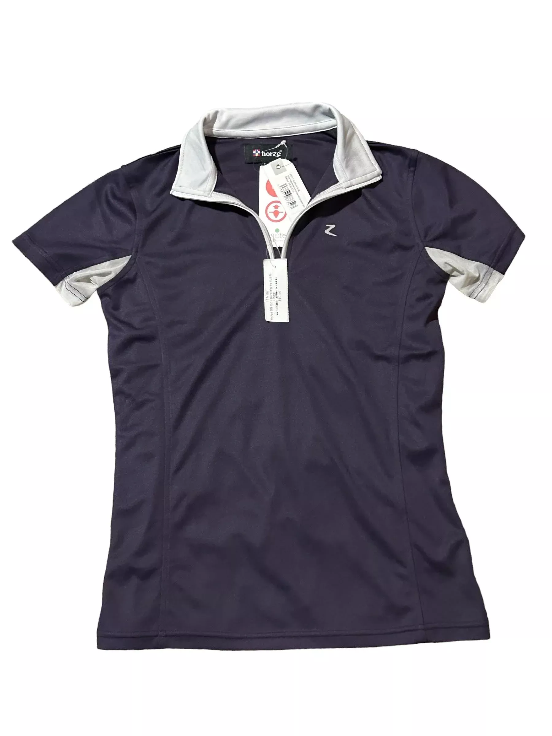 Horze SS Top - Purple/Grey Size 6 - USED