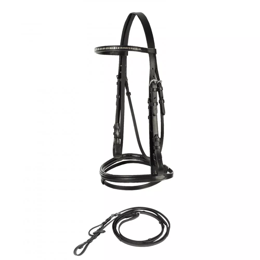 Horze Weston Flash Bridle w/ Reins - Black
