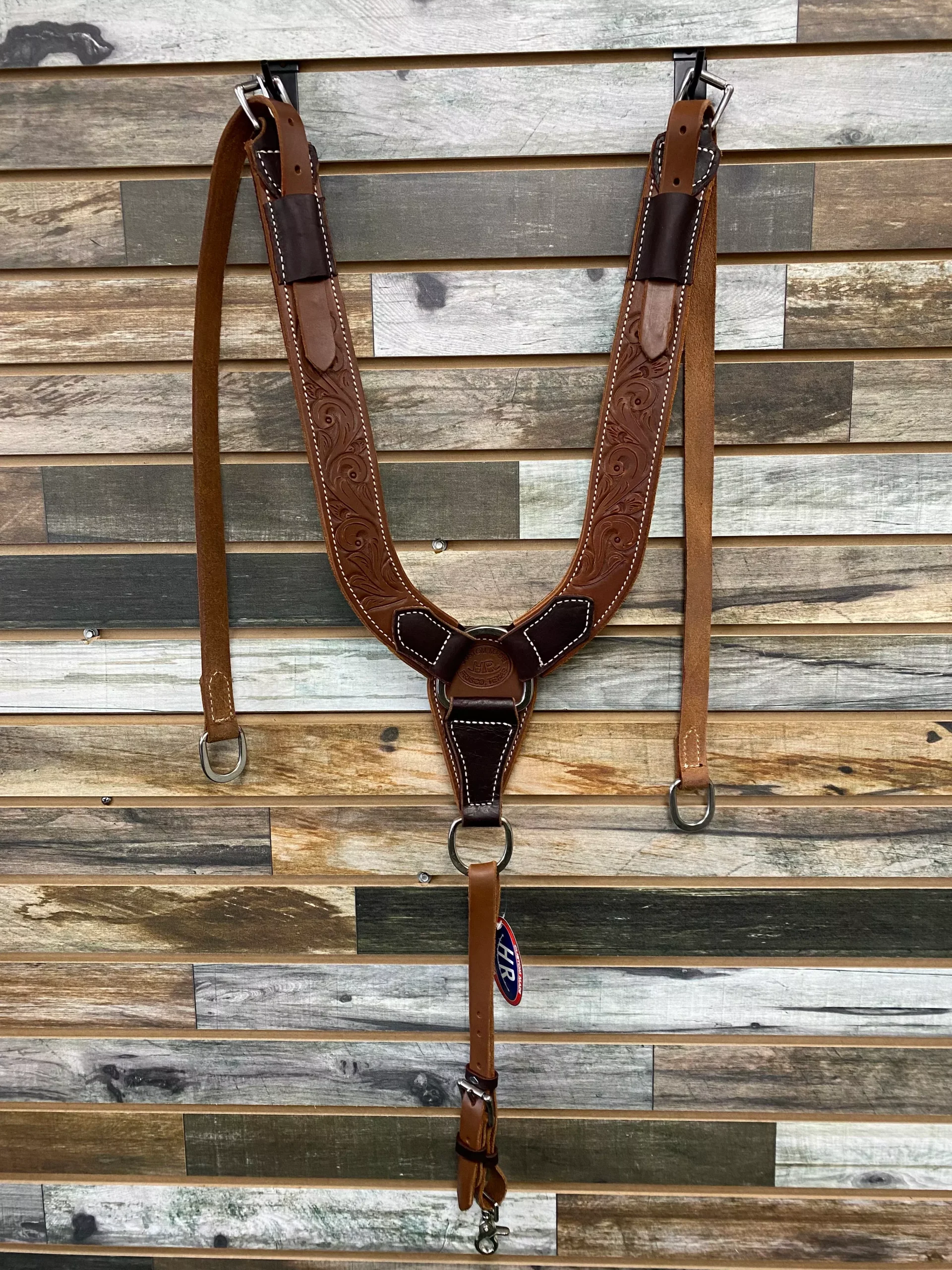 HR Trail Pulling Collar Hand Tooled Swirl