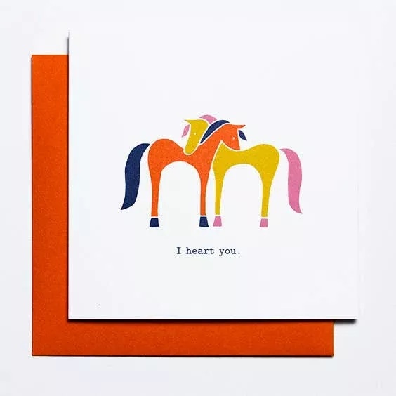 I Heart You Horse Card