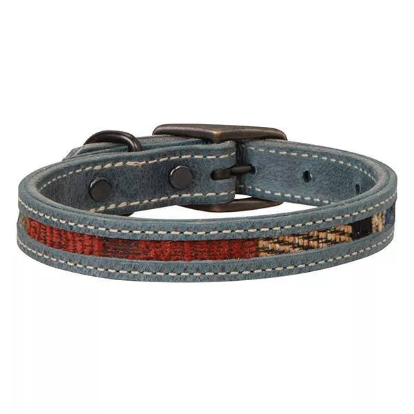 Indigo Sky Leather Dog Collar