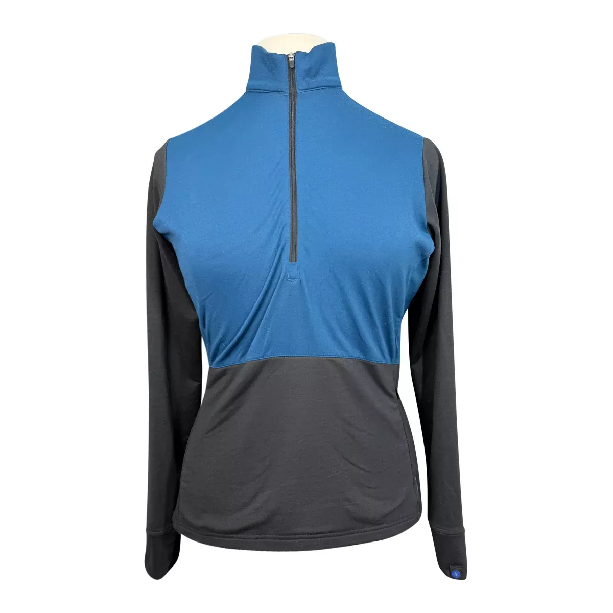 Irideon 1/4 Zip Fleece Brushed Pullover in Teal/Black - Women's XL