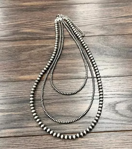 ISAC 3-strand Navajo Bead Necklace 738808