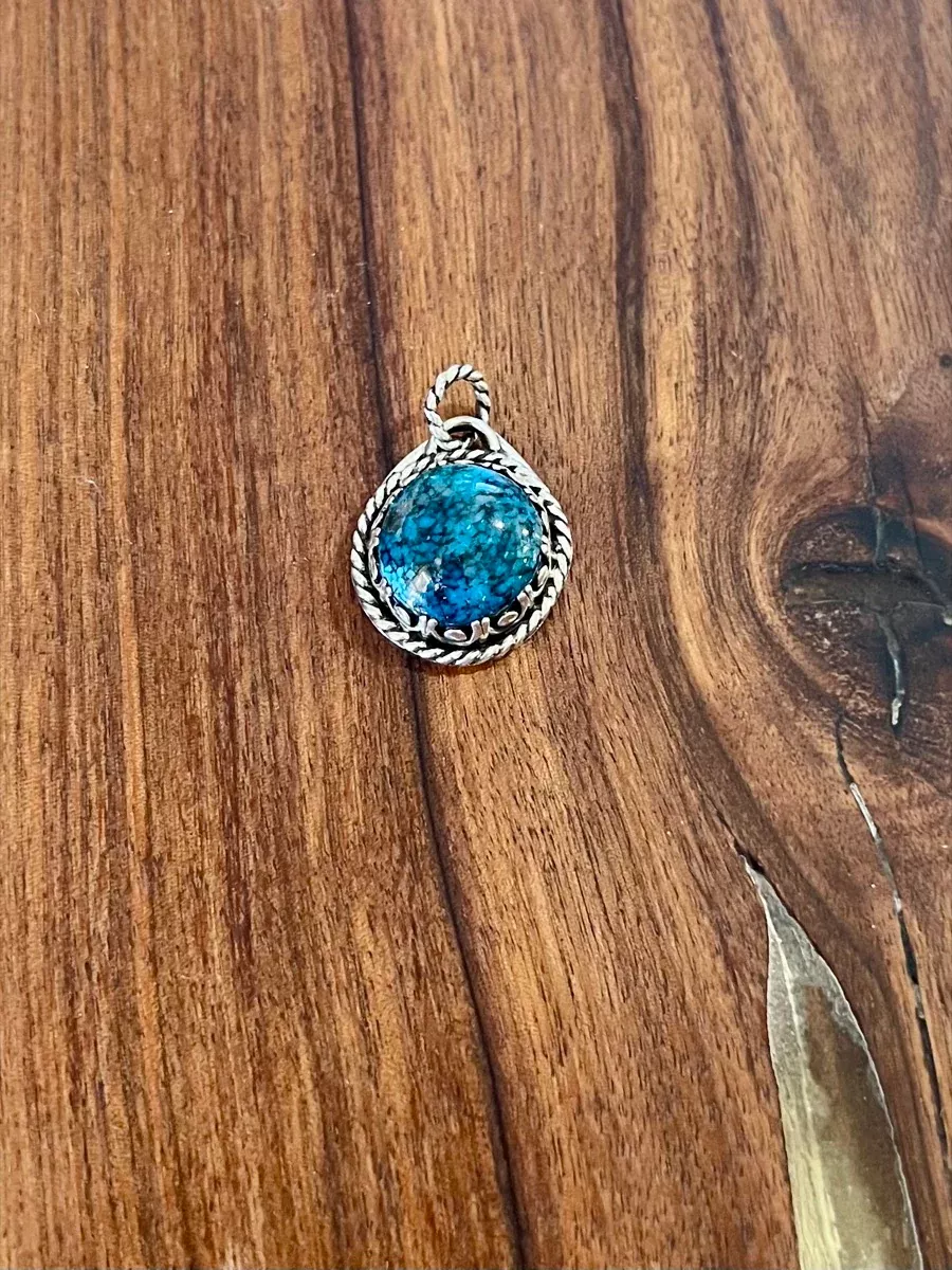 Ithaca Peak Turquoise Pendant by Kevin Kietzman JL11113