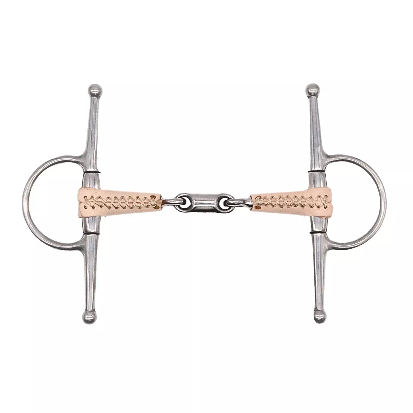 Jake Adams Full Cheek Double Jointed Leather Bit W/ Lozenge