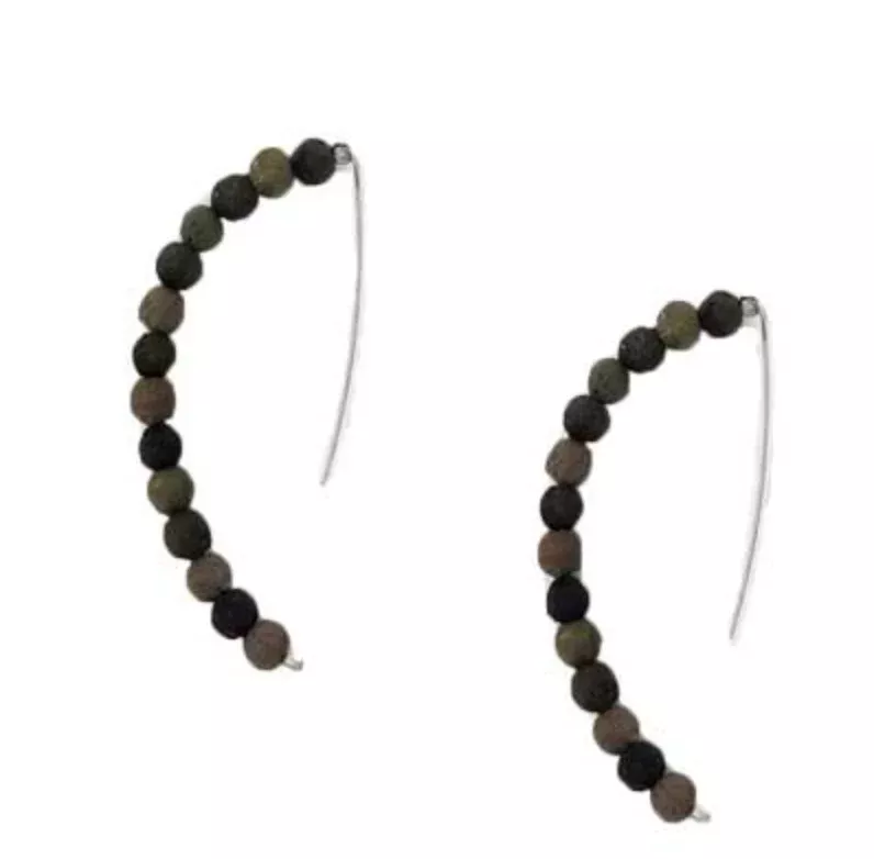 Kantha Noir Linear Arch Earrings