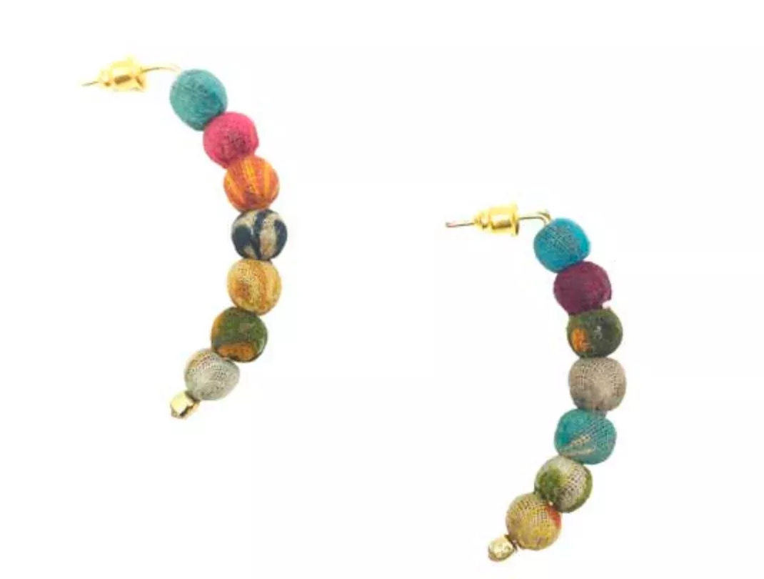 Kantha Petite Arc Earrings