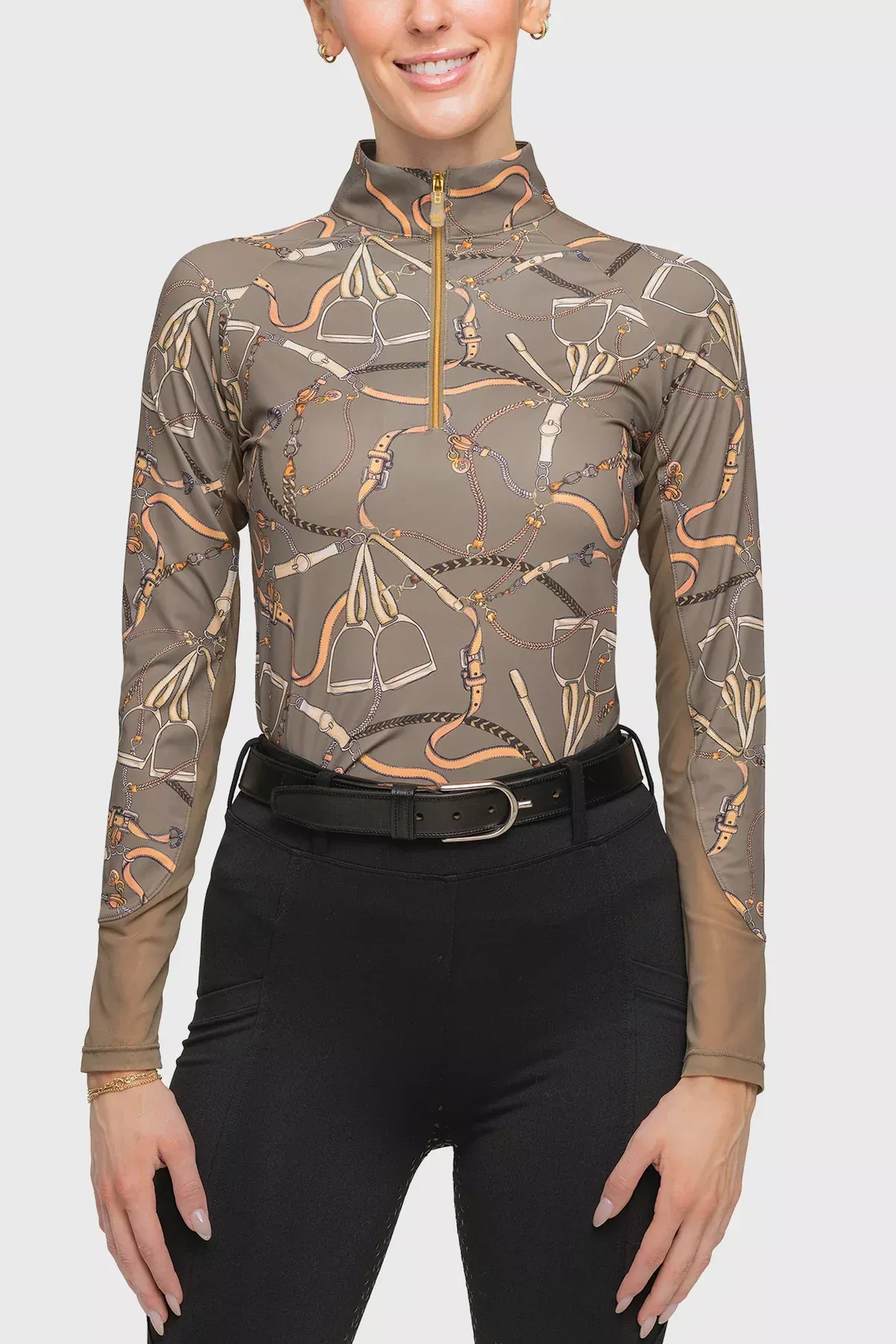 Kastel Denmark Long Sleeve Taupe 1/4 Zip