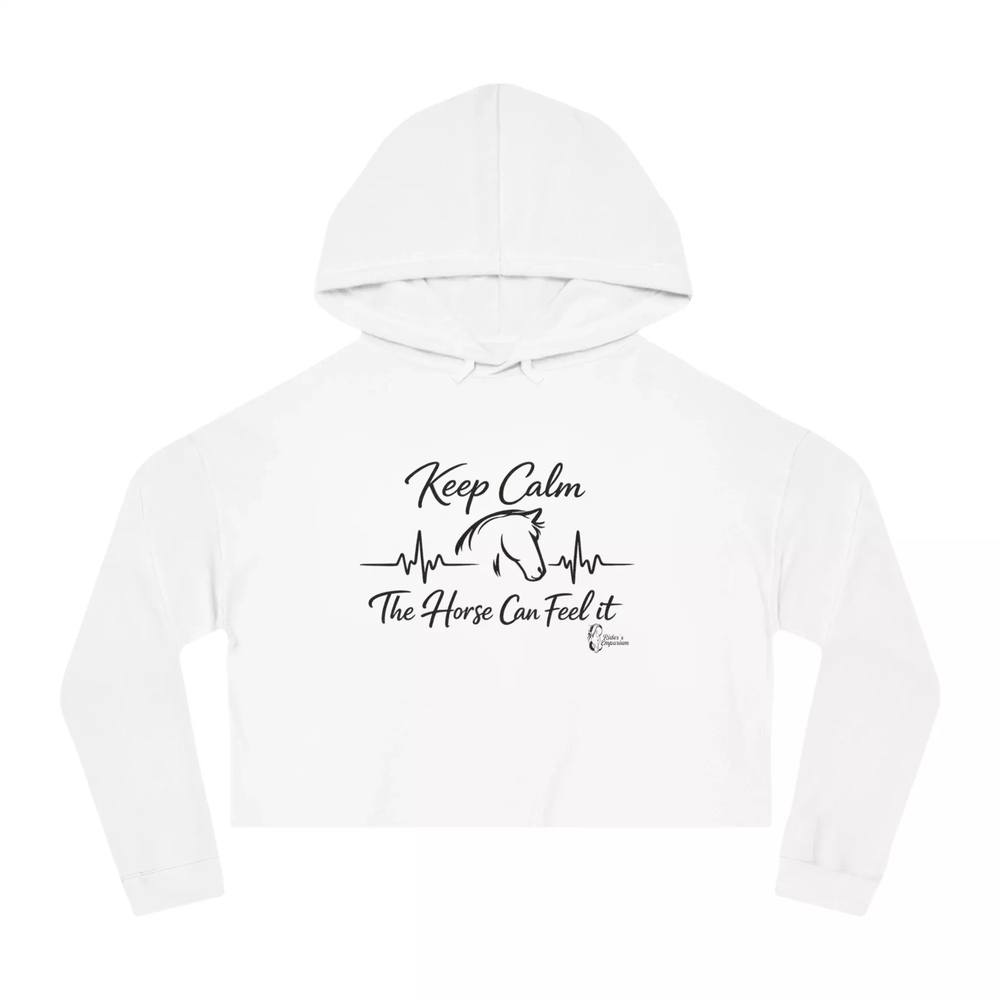 "Keep Calm The Horse Can Feel It" Cropped Hoodie