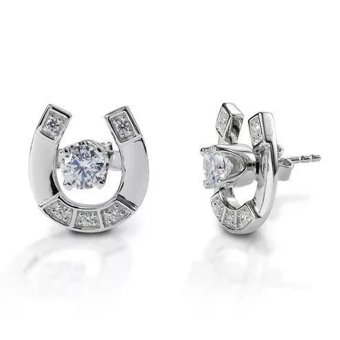 Kelly Herd Stud with Horseshoe Jacket Earrings Sterling Silver