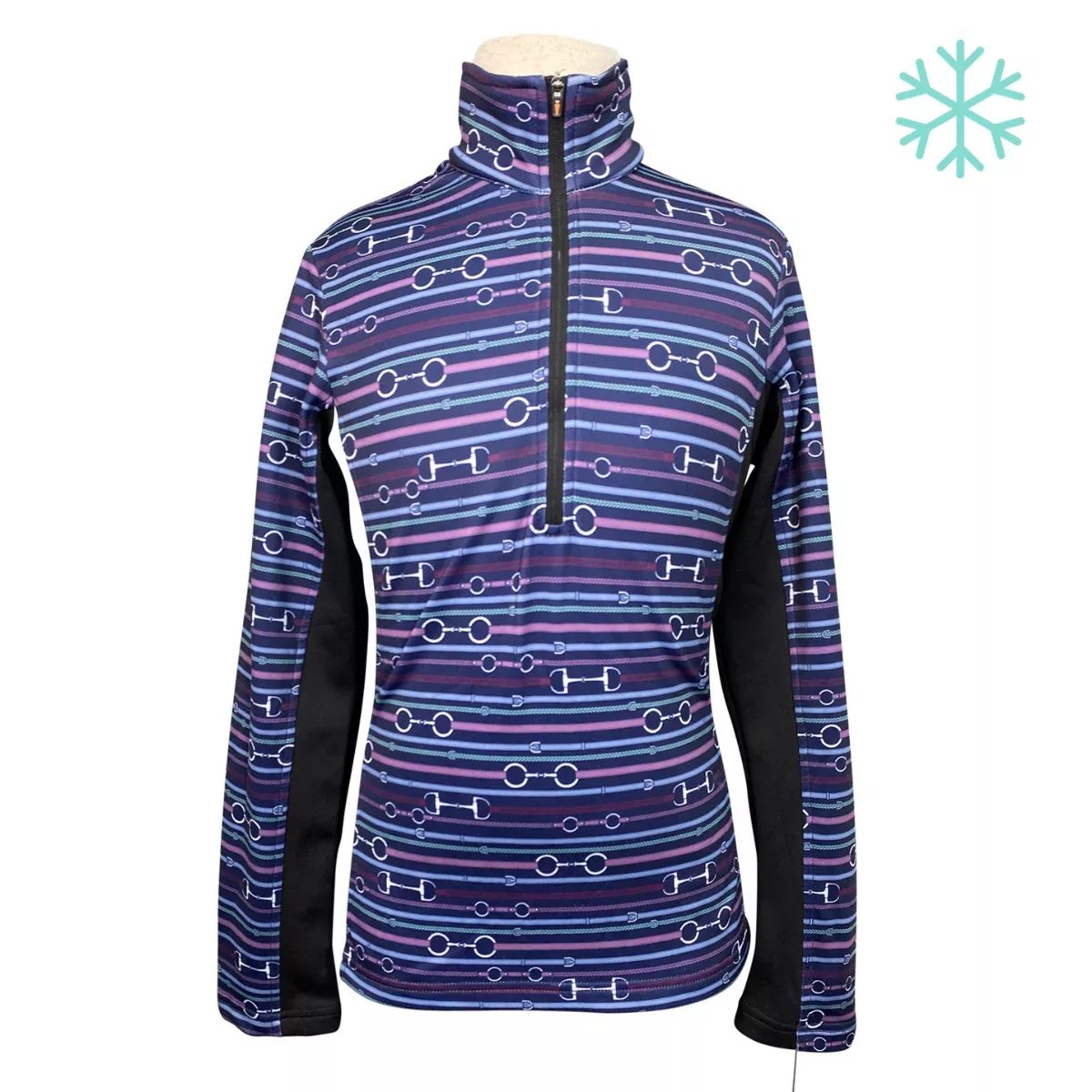 Kerrits Kids Softshell Half Zip Pullover in Purple Bits - Children's Large