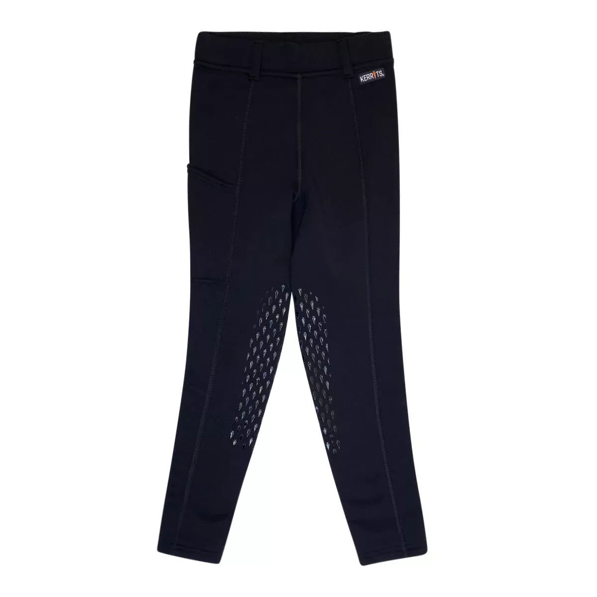 Kerrits 'Power Stretch' Knee Patch Pocket Tights in Black - Children's Medium