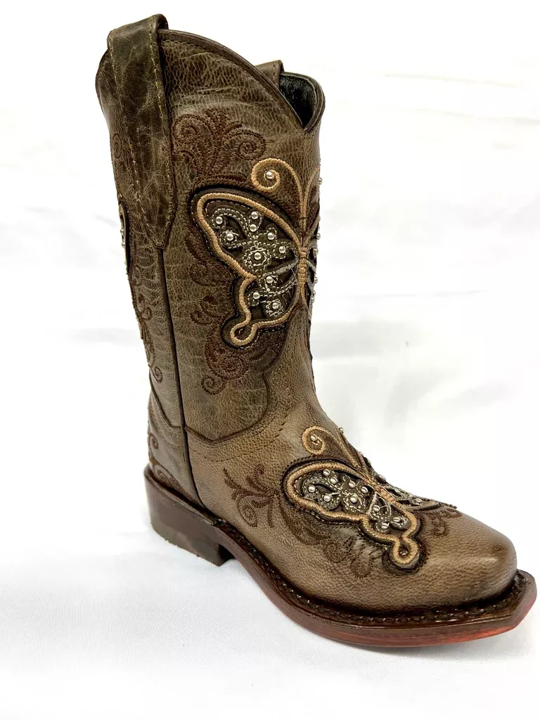 Kid's Wildflowers Butterfly Western Boot