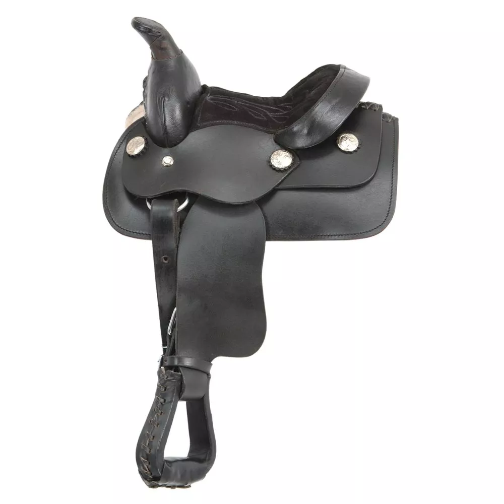 King Series Miniature Smooth Leather Western Saddle Package