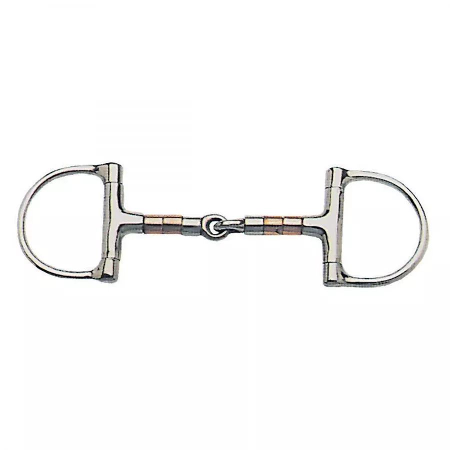 Korsteel Stainless Steel Copper & Steel Rollers Jointed Dee Ring Snaffle Bit