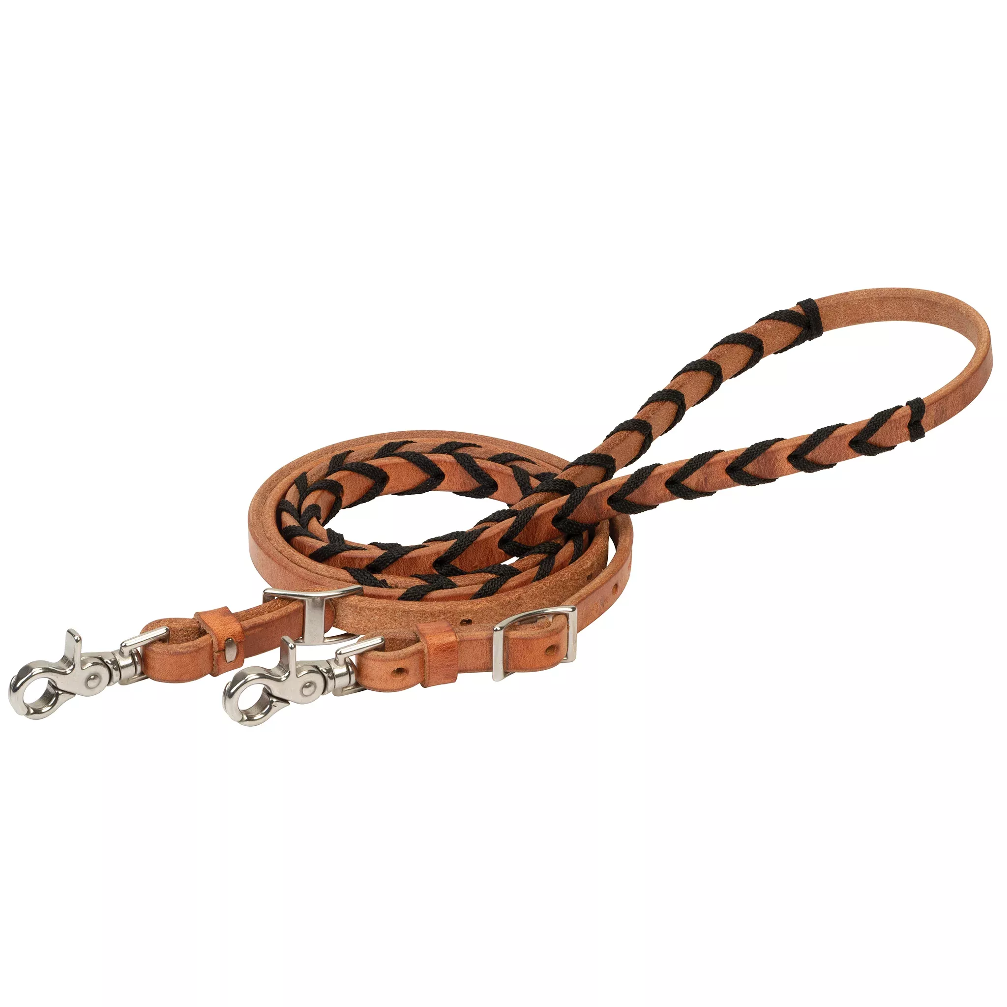 Laced Barrel Rein with Polyester Shoe Lacing