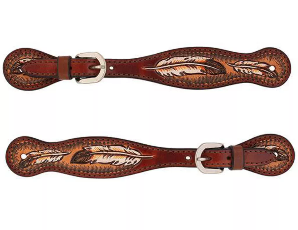 Ladies Weaver Turquoise Cross Coco Feather Spur Straps