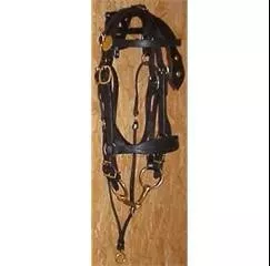 Leather Driving Bridle No Blinder Plain Horse