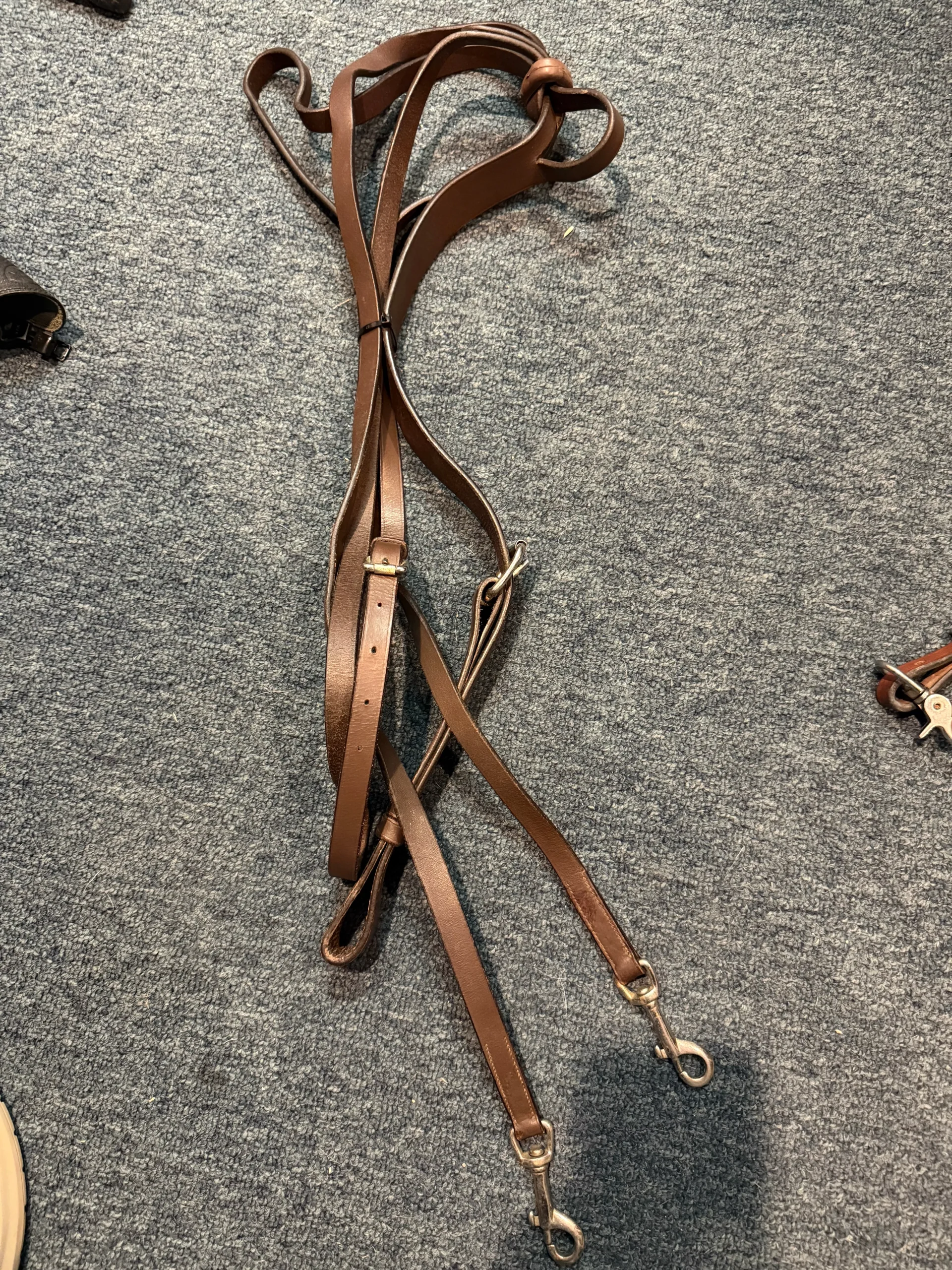leather martingale with clips