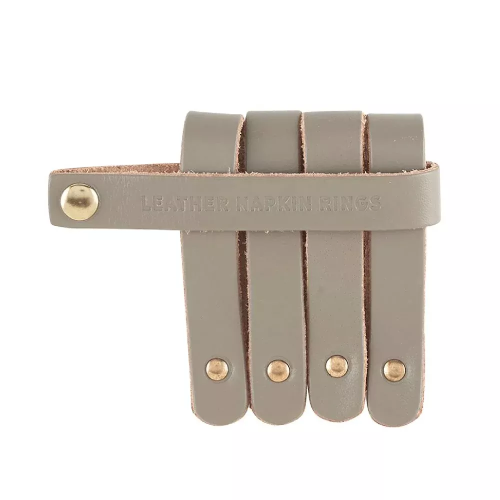 Leather Napkin Ring - Grey - FINAL SALE