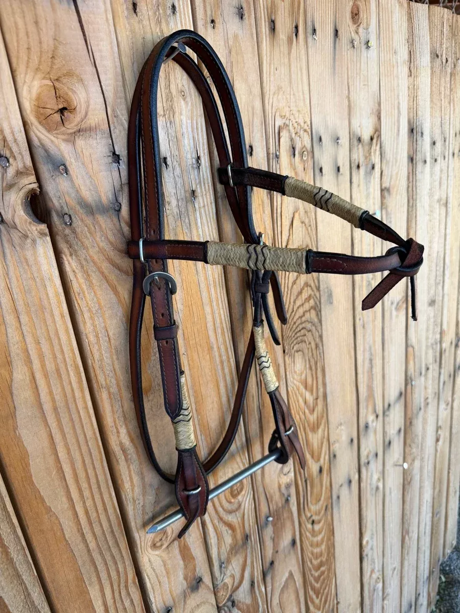 Leather Rawhide Futurity Browband Headstall HS1239