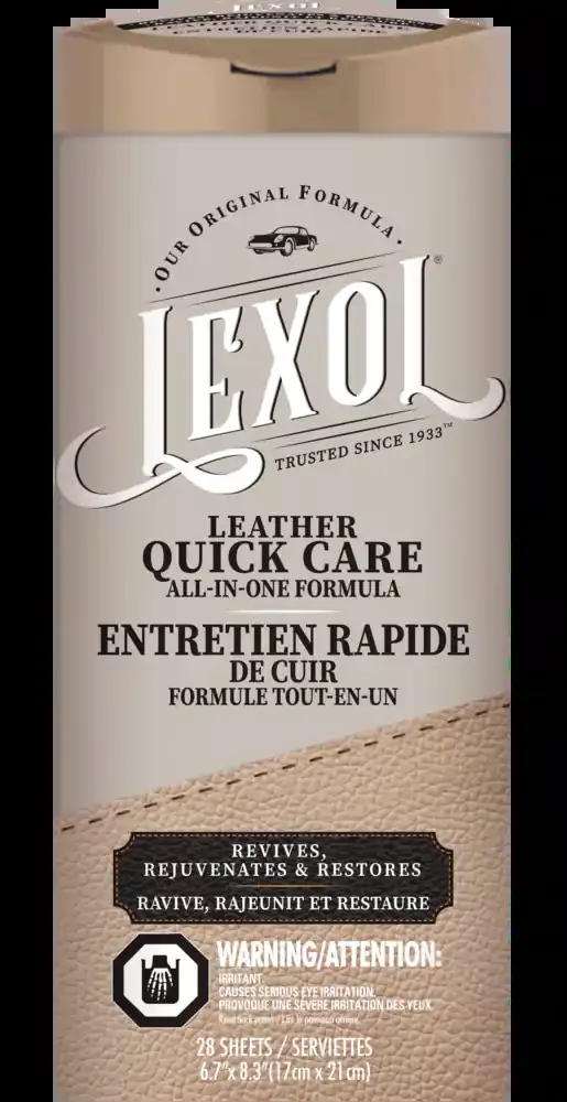 LEXOL ALL LEATHER QUICK CARE WIPES, 28-SHEETS