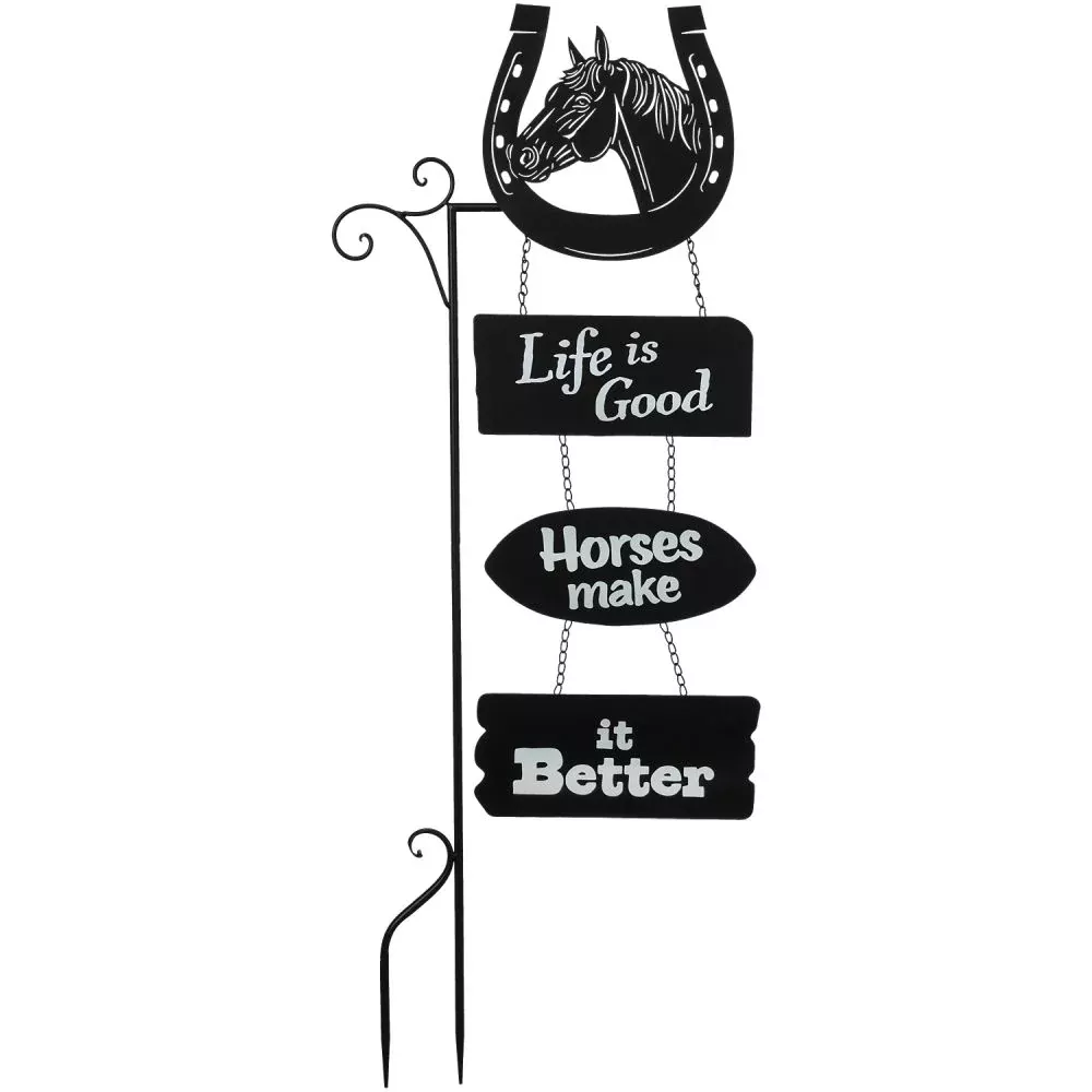 “Life is Good” Yard Stake with Plant Hanger