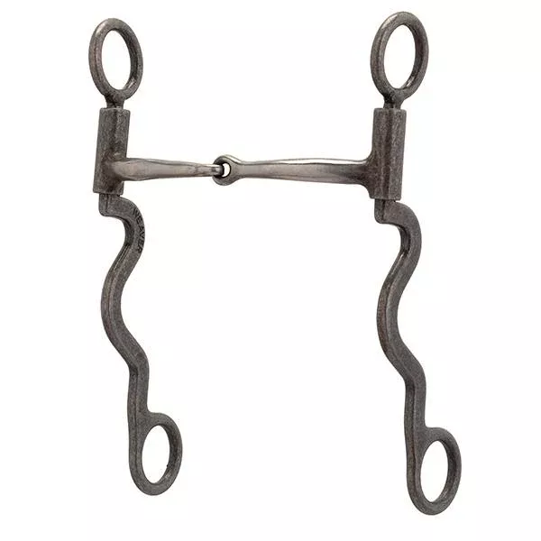 Long 8-1/4" Cheek Horse Bit, Buffed Black