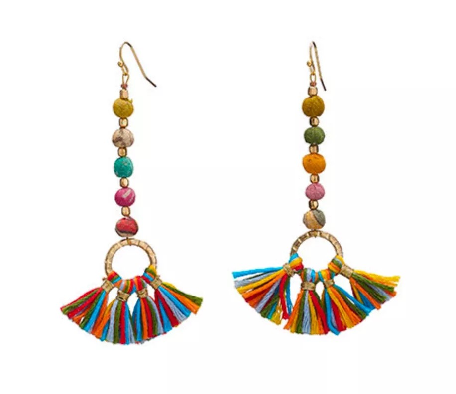 Looped Linear Fringe Earrings