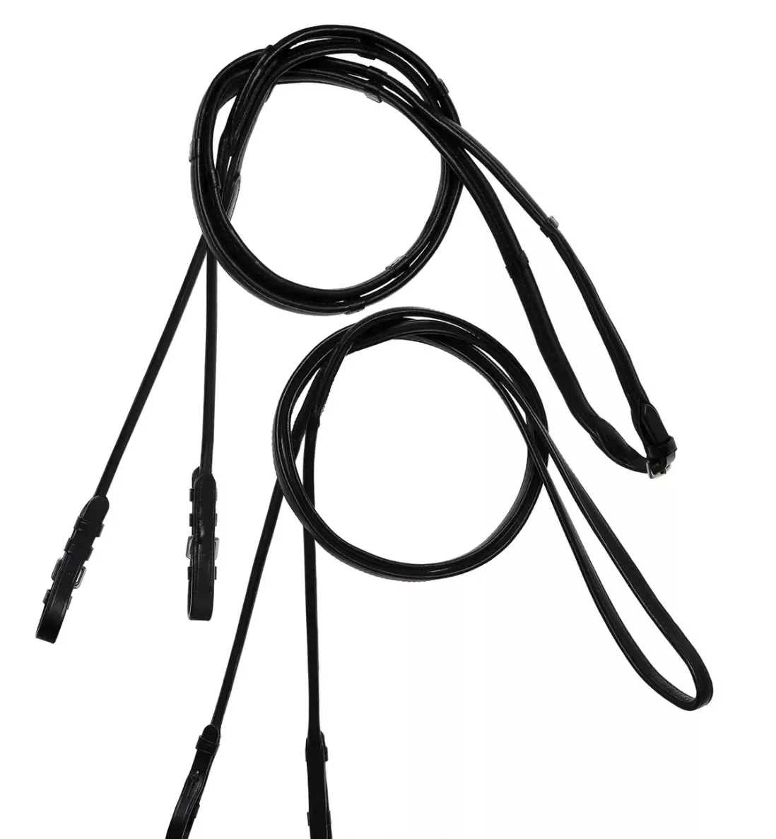Lumiere Double Bridle Reins Set (Rolled) - Silver Hardware