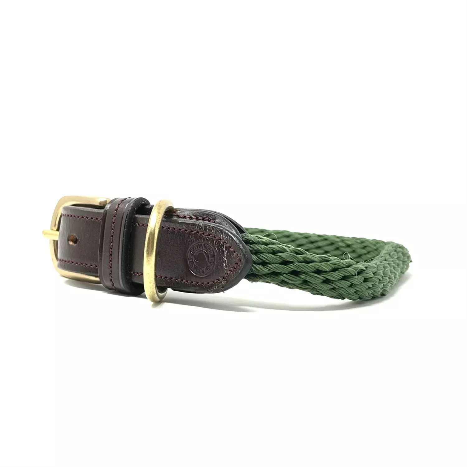 Luxury Rope Forest Green Dog Collar