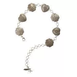 M&FAngle Ranch Heart Cross Concho Belt Pink