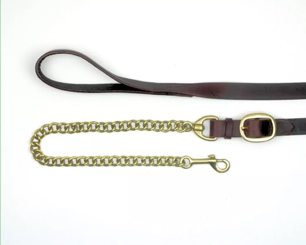 Mackey Classic Leather Lead Buckle End with Chain