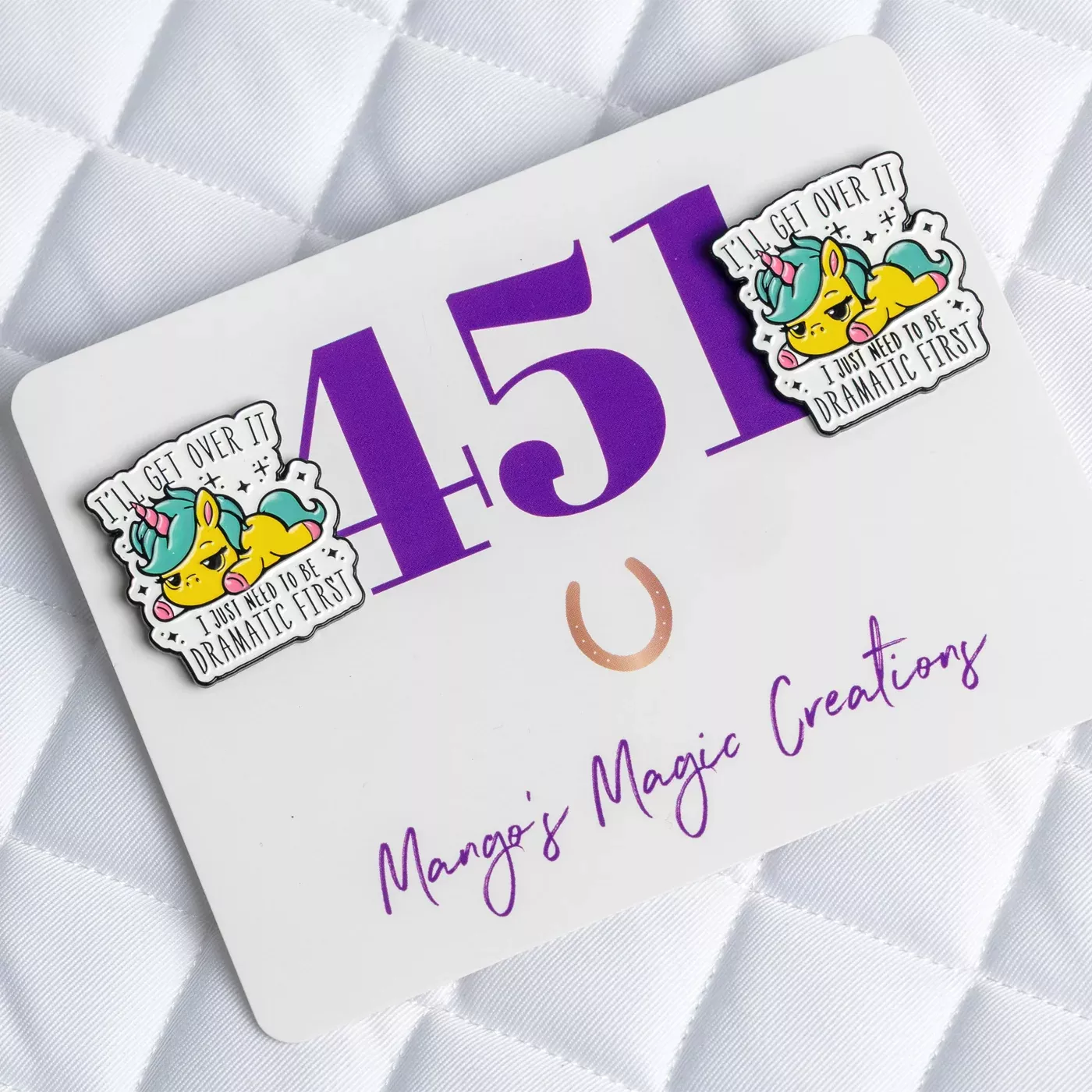 Mango's Magic Dramatic Unicorn Number Pins