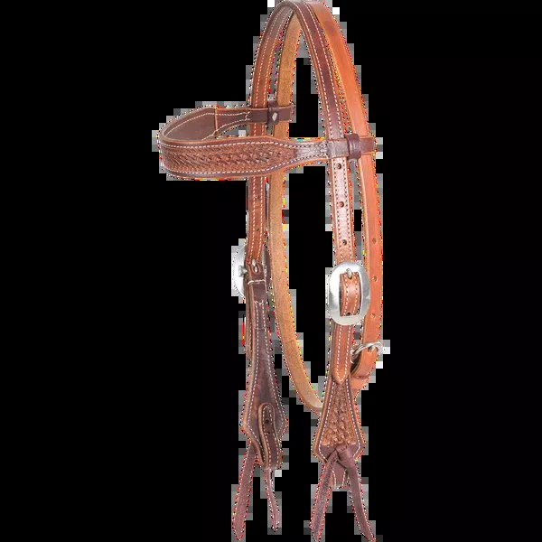 Martin Weathered Antique Mini basket Browband Headstall